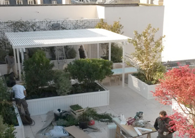 Aménagement de la terrasse d’une suite à Paris